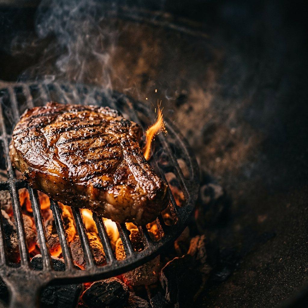 Corte de chuletón veteado a la brasa en Las Chinas
